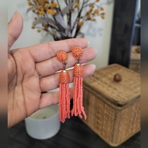 🚨LAST CALL: Beaded Tassel Earrings in Coral